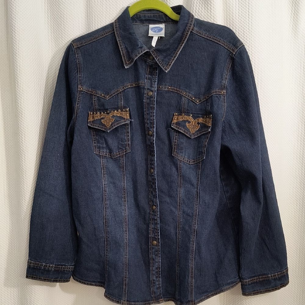 Diane Gilman Denim Shirt Womens